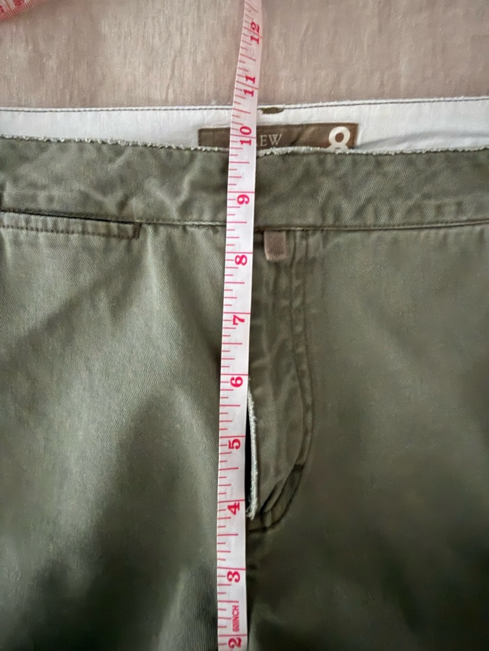 J.Crew Olive Green Wide-Leg Chino Pants | Utility Pocket Detail | 100% Cotton - Picture 9 of 15